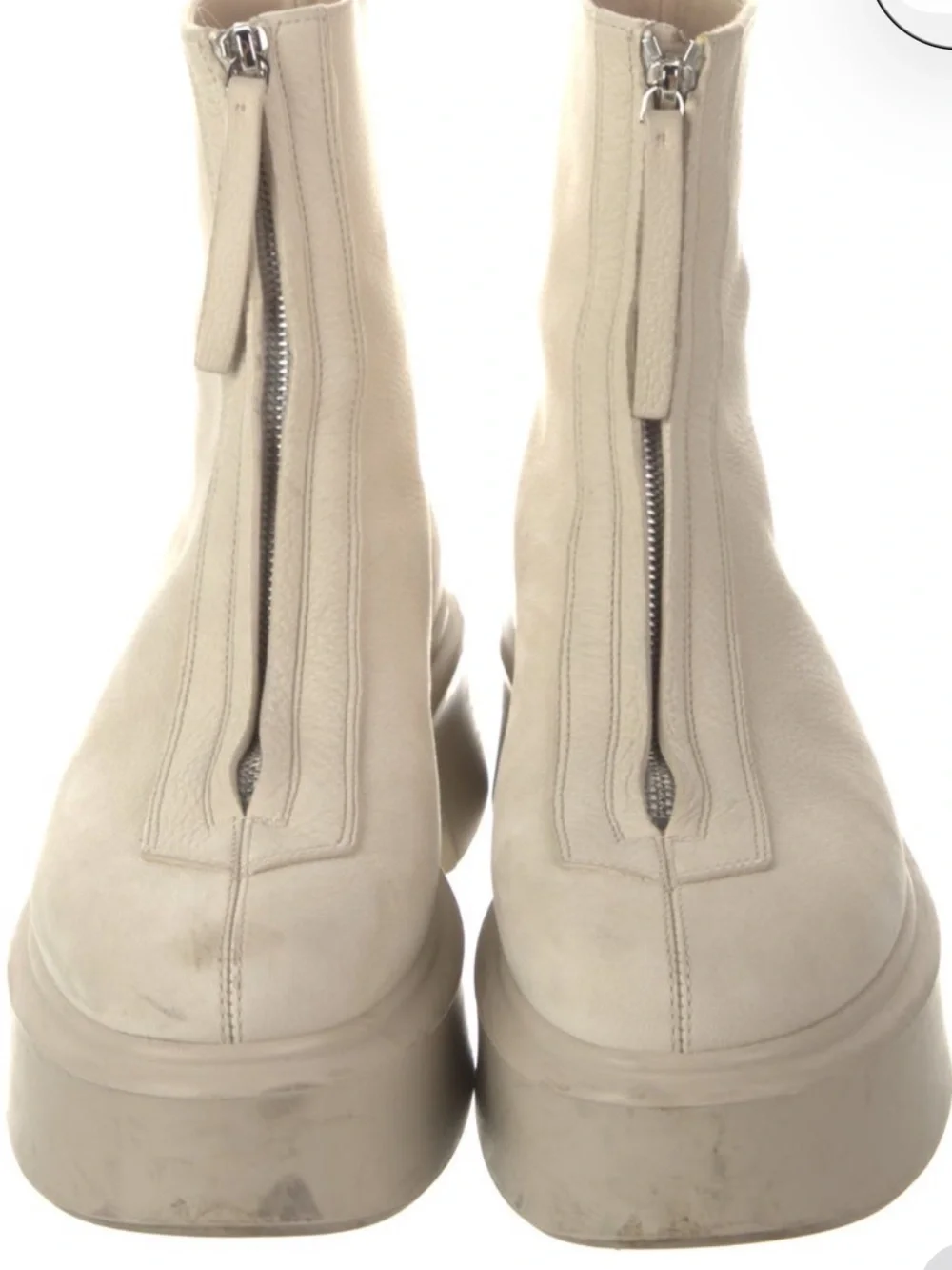 The Row Off-White Platform Zip Ankle Boot